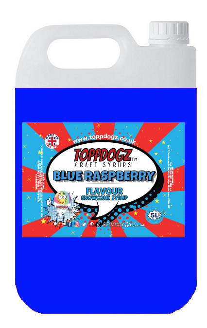 Glycerol Free Blue Raspberry Snow Cone Syrup 5 Litre (Ninja Slushi Compatible)