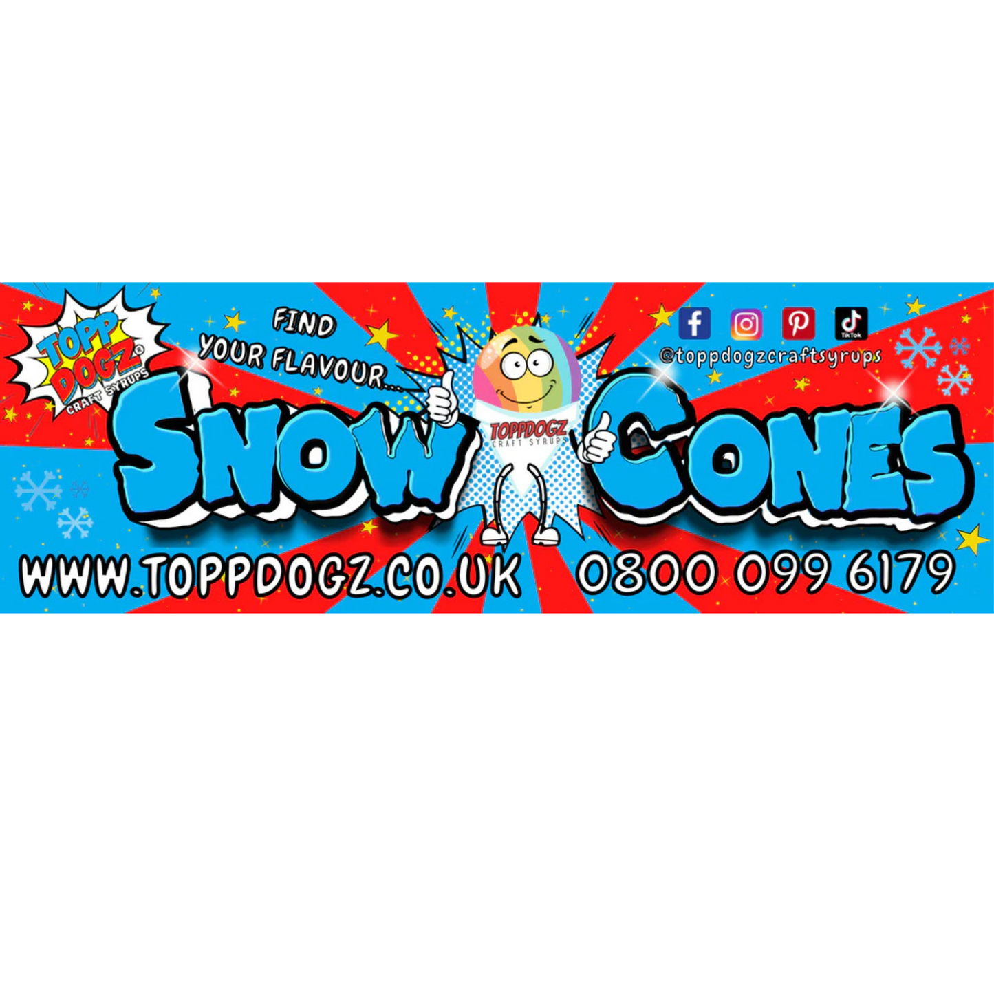 Branded Snow cone Events Banner 3M x 1M