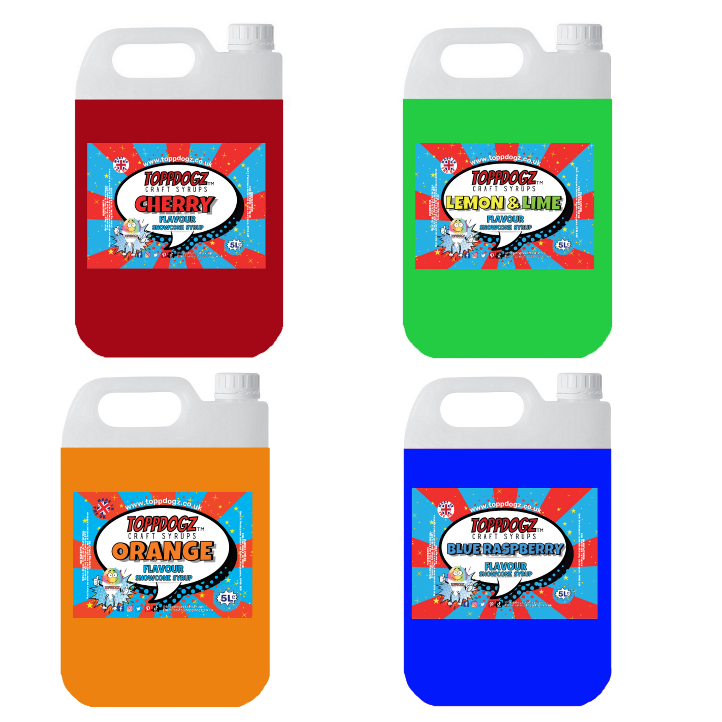 Snow Cone Syrup 4 x 5L Choose your flavours