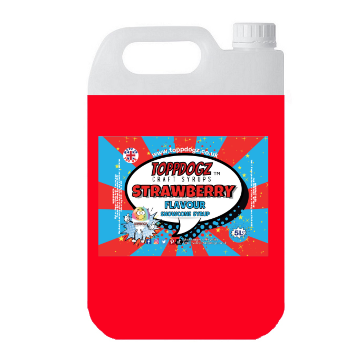 Strawberry Snow Cone Syrup 5 Litre