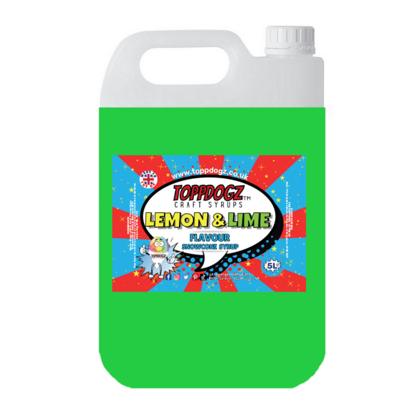 Lemon & Lime Snow Cone Syrup 5 Litre