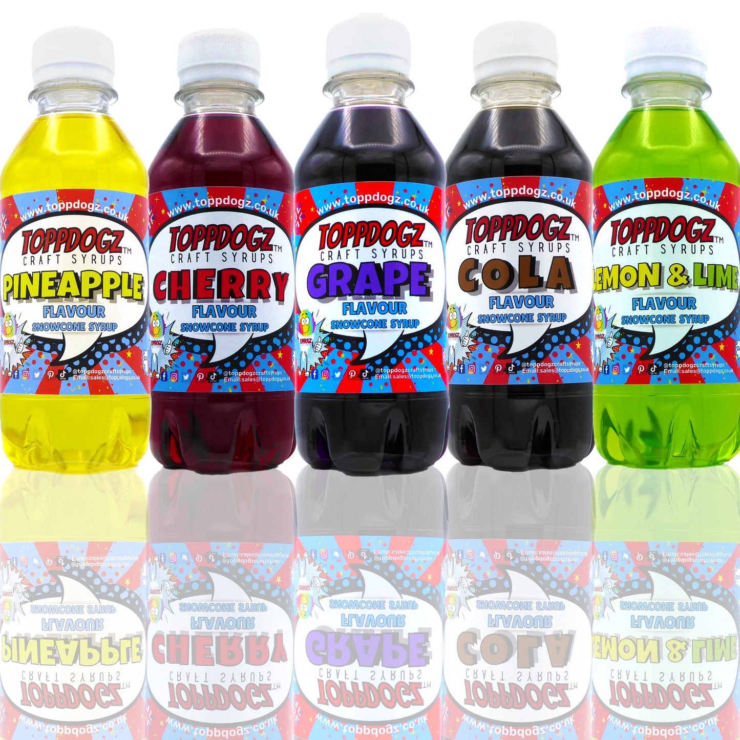 Most popular flavour Snowcone Syrup gift Pack 5 x 250ml bottles