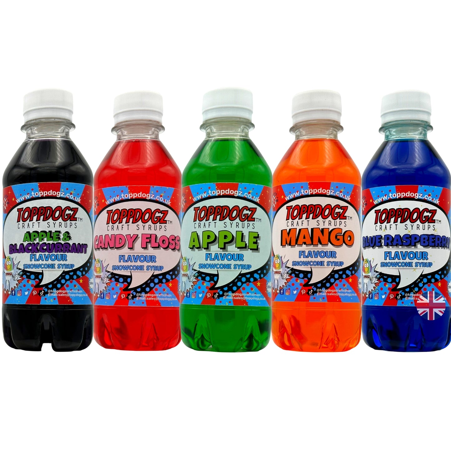 Slush syrup for Ninja Slushi slush puppie machine Snowcone Syrup 5 x 250ml bottles