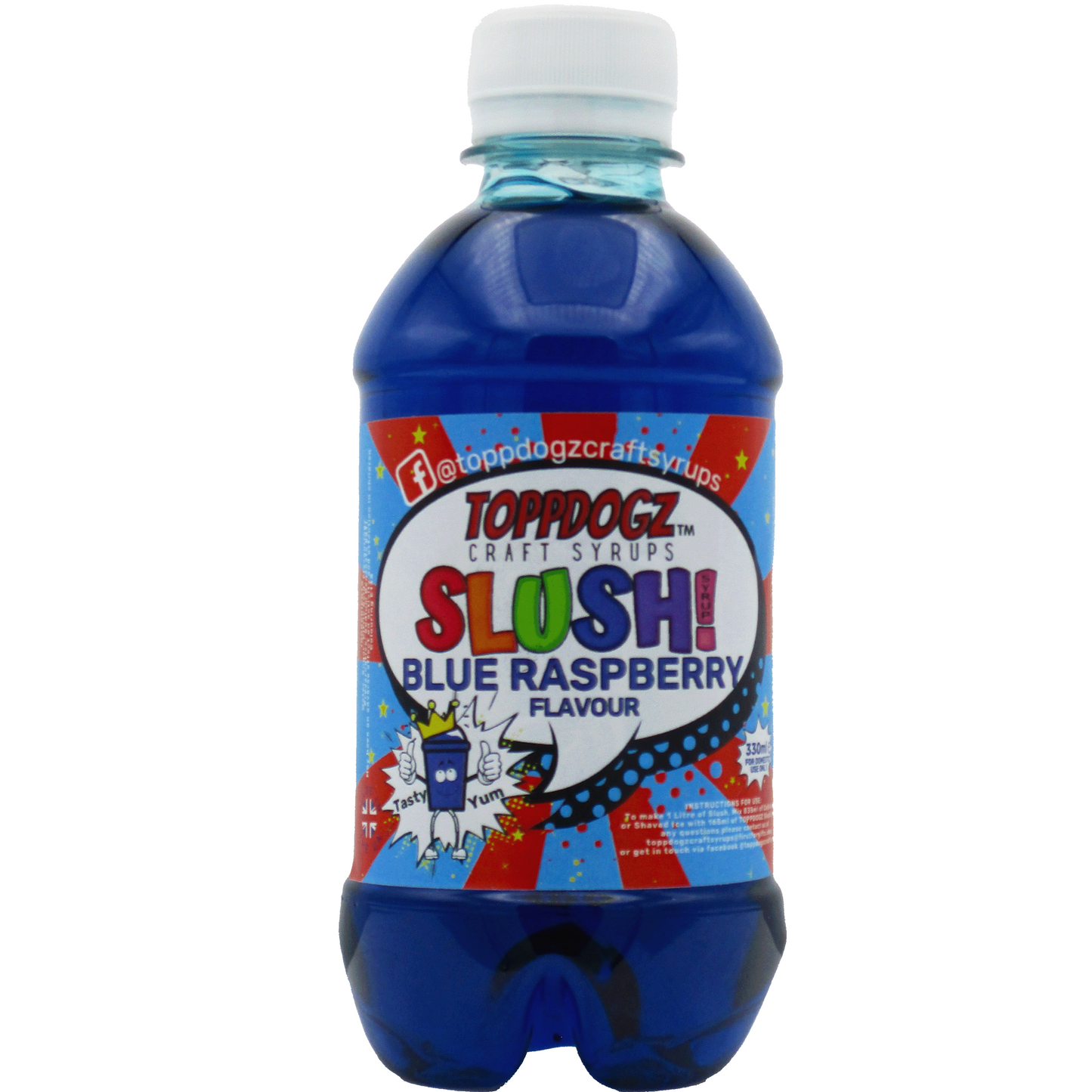 BLue Raspberry Slush Syrup 330ml makes 2 litres of slush in any home slush machine