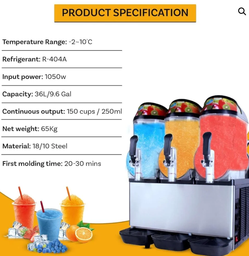 Triple slush machine commercial three 12 litre barrels