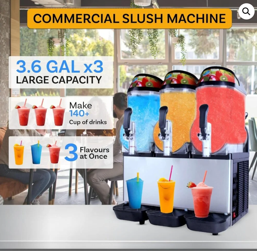 Triple slush machine commercial three 12 litre barrels