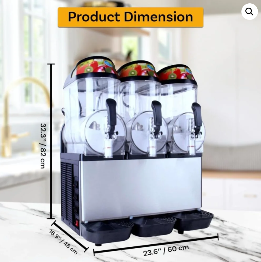 Triple slush machine commercial three 12 litre barrels