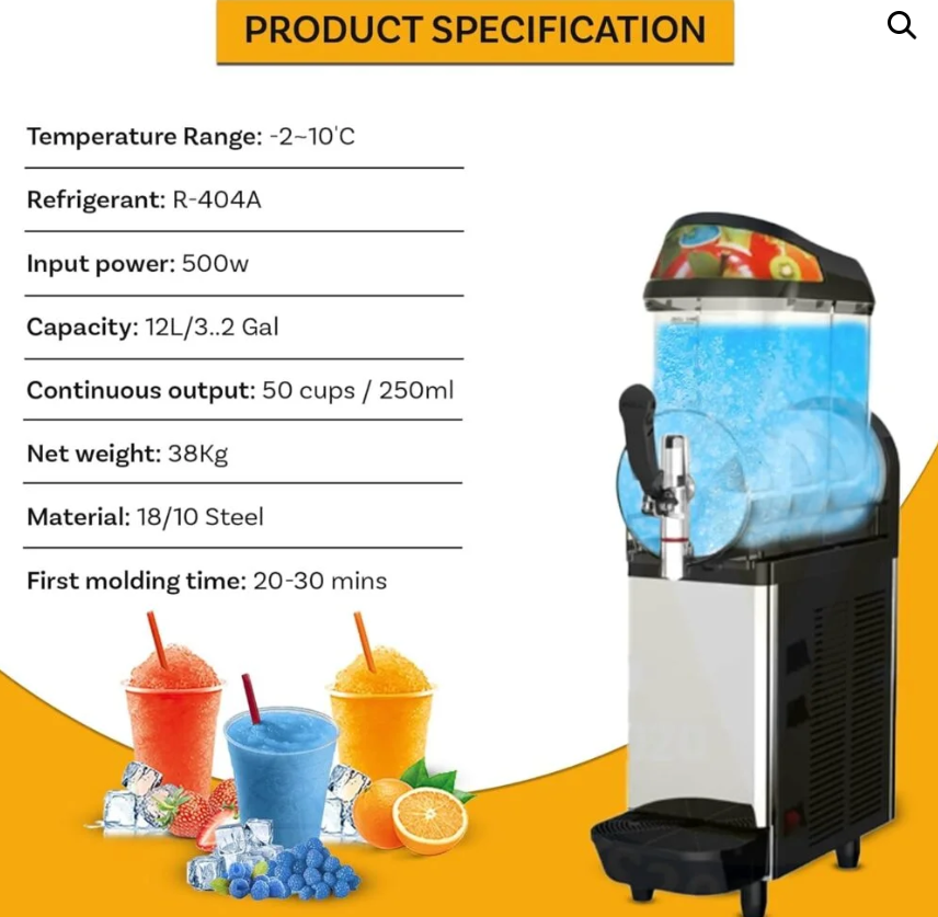 Single Tank Slush Machine 12 litre single barrel