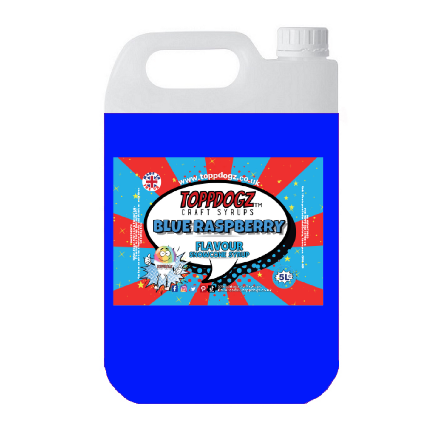Blue Raspberry Snow Cone Syrup 5 Litre