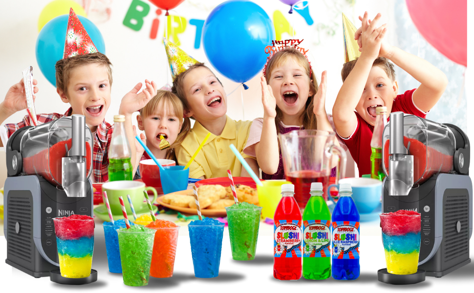 Glycerol Free Slush Syrup for Ninja Sushie and all home slushy machines Blue Raspberry, Strawberry & Cherry Slush Pack 3 x 500ml